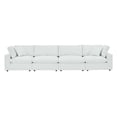 thumbnail image 2 of Modway Commix Down Filled Overstuffed Vegan Leather 4-Seater Sofa in White, 2 of 10