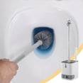 thumbnail image 4 of Multifunctional Wall-Mounted Double Head Toilet Brush, Long Handle for Dead Corner Cleaning, Built-in Tray & Non-Slip Base, Soft Bristles for Gentle Effective Cleaning, 4 of 6