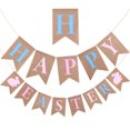 thumbnail image 1 of Honganda Easter Bunny Burlap Banner Funny Rabbit Swallowtail Flags Hanging Decoration for Door Tree Home Party, 1 of 7