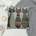 thumbnail image 2 of Wuche  Cute Animal Cat Throw Pillow Cover Patio Furniture Knitted Design Kitten Family Decorative Cushion Cases Home Décor for Couch Bed Sofa, 2 of 5