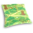 thumbnail image 3 of GZHJMY Green Forest Velvet Plush Throw Pillow Cushion Case Cover - 20" x 20" - Invisible Zipper Home Decor Floral for Couch Sofa No Pillow Insert, 3 of 5