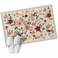 thumbnail image 6 of Watercolor Flowers Bathroom Rug Washable 2x3 Entryway Rug Non Slip Rustic Spring Floral Botanical Beige Front Door Mat Low Pile Indoor Doormat Throw Floor Carpet for Kitchen Bedroom Entrance, 6 of 8