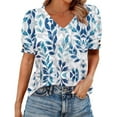 thumbnail image 2 of Mifsaly Cotton Shirts for Women V Neck Short Sleeve Summer Tops Floral Print Elegant Business Blouses Loose Casual Vacation Office Work Tshirts 2026 Trendy Outfits, 2 of 6