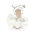 thumbnail image 6 of BLISSFUL STEP Rhinestone Mesh Bow Slingback Stiletto Heel Pumps for Women White 11, 6 of 6