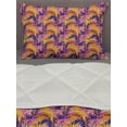 thumbnail image 3 of Tropical Comforter & Sham Bedding Set, Botanical Aloha with Exotic Tree and Leafy Branches, 3 pcs Duvet Set Microfiber Filling Quilt, 5 Sizes, Dark Lavender Marigold, by Ambesonne, 3 of 4