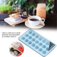thumbnail image 4 of Injueey Molde de silicona para hacer cubitos de hielo de 21 cavidades, bandeja de molde para crema y pastel con tapa, utensilios para hornear Cocina y Comedor azul 21 rejilla redonda, 4 of 6