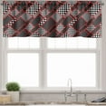 thumbnail image 3 of Ambesonne Shapes Valance & Curtain, Geometric Retro Illustration, 55"x36", Scarlet White Black, 3 of 6