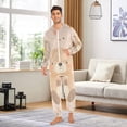 thumbnail image 4 of Cute Cartoon Bear Adult Onesie Pajamas Slim Fit Christmas One Piece Suit Pjs for Women and Men Hooded Zipper, 4 of 7