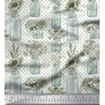 thumbnail image 1 of Soimoi White Cotton Jersey Fabric Bottle Vase & Sunflower Dots Print Fabric by Yard 58 Inch Wide, 1 of 3