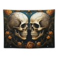 thumbnail image 5 of JRXY  Skull Floral Tapestry Flowers Skeleton Tapestries Moon Tapestry Plants and Leaves Tapestry Black Background Tapestry Wall Hanging for Room, Bedroom 40x30in, 5 of 7