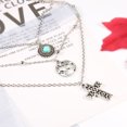 thumbnail image 3 of Collier Turquoise Superposé Collier Croix Argent Chaîne Réglable Bijoux pour Femmes, 3 of 5