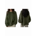thumbnail image 3 of Women'S Oversized Sweaters Long Sleeve Crew Neck Fuzzy Knit Casual Chunky Pullover Sweater Fall Olive Green XL, 3 of 7