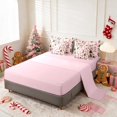 thumbnail image 4 of Manfei Snowflake Full Size Bedding Sets 7-Piece Snow Full Size Bed in a Bag, Cream Red, Pink Reversible, 4 of 6