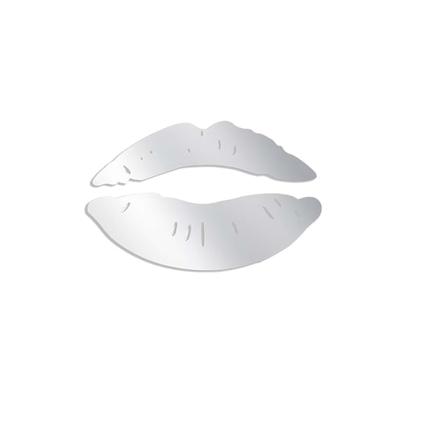 Forma de labio de plata Vinilo de pared Clear flexible Superficie lisa efecto reflectante Decoración del dormitorio para el fondo del hogar Decoración de arte 6 piezas Kearding HA012026-00