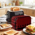 thumbnail image 3 of Toaster Cover 4 Slice, Red Black Plaid Dustproof Bakeware Oven Protector with Top Hook, Country Vintage Star Abstract Gingham Waterproof Small Kitchen Appliance Toasters Dust Cover, 12"x11"x8", 3 of 9