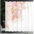 thumbnail image 4 of Ambesonne Fish Shower Curtain, Pink Floral, 69"Wx75"L, Pink Yellow, 4 of 5