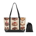 thumbnail image 7 of FORMRS Canvas Laptop Tote Bag for Women with 15.6" Computer Compartments Shoulder Handbag, Pink Cakes, 7 of 7