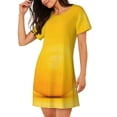 thumbnail image 2 of Kdxio Yellow Lemon Pattern Womens Short Sleeve Sleepshirt Scoopneck Cute Nightdress Ruffle Comfy Nightgown, 2 of 6