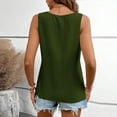 thumbnail image 4 of WCMZJ Womens Tank Tops Loose Fit V Neck Ruched Sleeveless Tops Casual Basic Shirts to Wear with Legging Green M, 4 of 7
