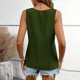 thumbnail image 5 of Camisetas para mujer,Camiseta sin mangas con cuello en V para mujer, corte holgado informal, color liso, poliéster, ropa de verano, sopatenor, 5 of 8