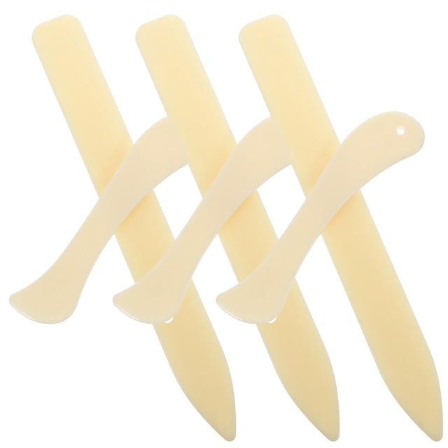 OULII Portable Plastic Letter Opener for DIY with Ergonomic Handle Beige Color Lightweight and Small Size