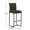 thumbnail image 7 of Kolton Outdoor 30 Inch Wicker Barstool, Set of 4, Dark Brown, 7 of 7