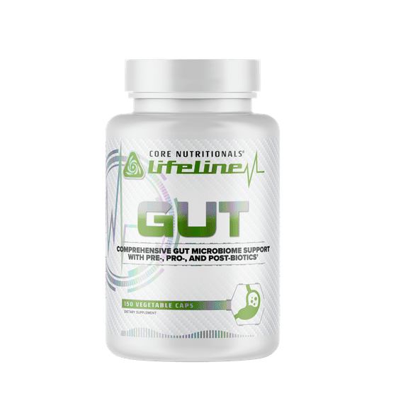 Core Nutritionals Lifeline Gut Comprehensive Gut Microbiome Support with Pre-, Pro-, and Post-Biotics, 150 Capsules
