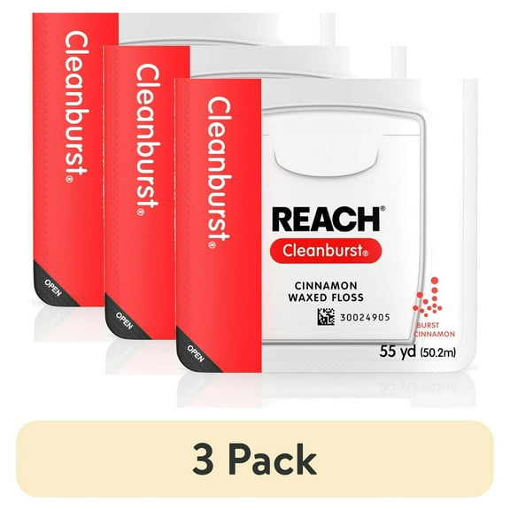 (3 pack) Reach Cinnamon Dental Floss, 55 yards