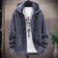 thumbnail image 5 of Men‘s Hooded Cardigan Knitted Sweater Winter Thick Fleece Warm Casual Knitwear Coat Solid Color Cardigan Men Hooded Sweaters, 5 of 5