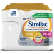 Similac Pro-Sensitive Powder Baby Formula for Lactose Sensitivity, With 2’-FL HMO for Immune Support, 22.5-oz Tub, Pack of 4