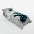 thumbnail image 3 of Ambesonne Vintage Bedding Set 4 Pcs, Grunge Skull Girl Roses, Queen, Petrol Blue White, 3 of 3