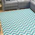 thumbnail image 5 of Superior Poipu Zig-Zag Indoor Outdoor Area Rug, 5' x 8', Blue/ Green/ Cream, 5 of 6