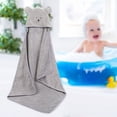 thumbnail image 2 of Bebé Toalla con capucha Lavar Bañera Albornoz de playa Toallas infantiles Gris Sunnimix Toallas con capucha de Babie, 2 of 7