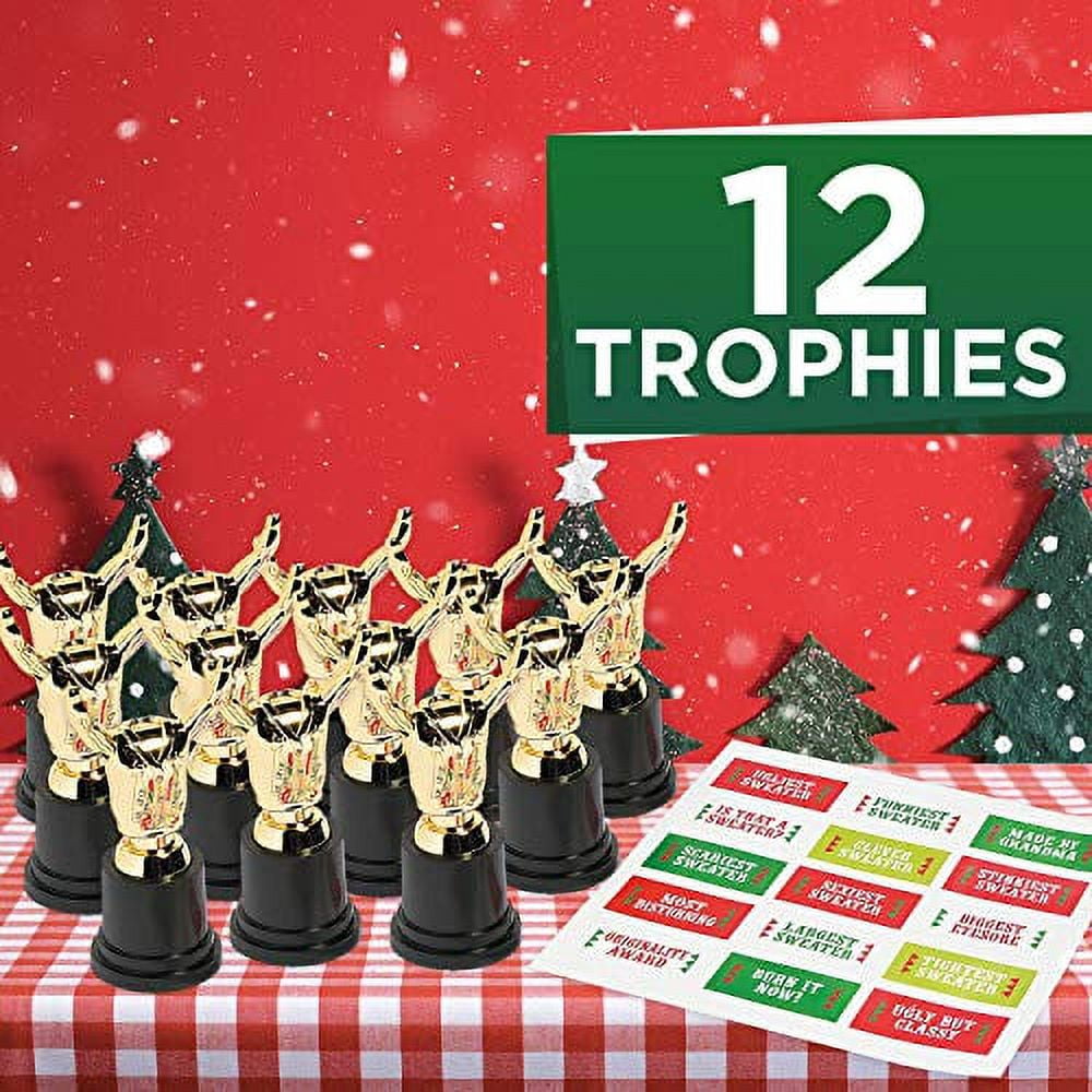Ugly Sweater Costume Trophy, Stationery, Awards, Christmas, 12 Pieces
