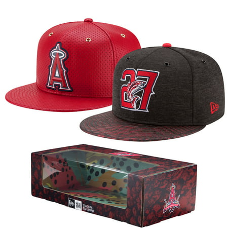 Los Angeles Angels New Era Mike Trout 2-Time MVP Adjustable Hat Box Set - Red - OSFA