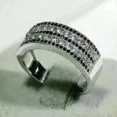 thumbnail image 4 of 2.00Ct Round Cut Simulated Black Diamond Wedding Mens Pinky Band Ring 14K White Gold Plated 925 Sterling Silver, 4 of 4