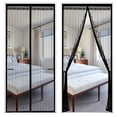 thumbnail image 3 of Mosquitera magnética para puerta de balcón, mosquitera con imán, el aire puede fluir libremente Puerta mosquitera para puerta de balcón para puertas/terrazas/ventanas, negro, 3 of 8