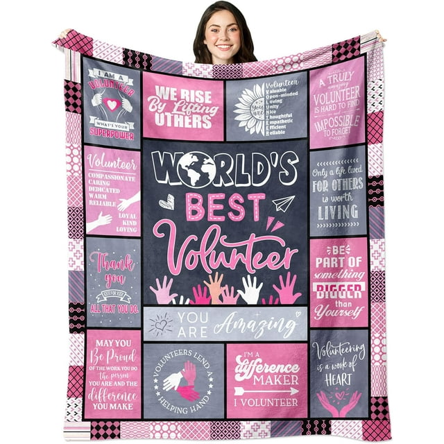 LHSHID Volunteer Appreciation Gifts Volunteer Gifts Blanket Gifts for Volunteers Appreciation Volunteers Thank You Gifts Best Volunteer Gift Volunteer Appreciation Week Throw Blanket 30"x40"