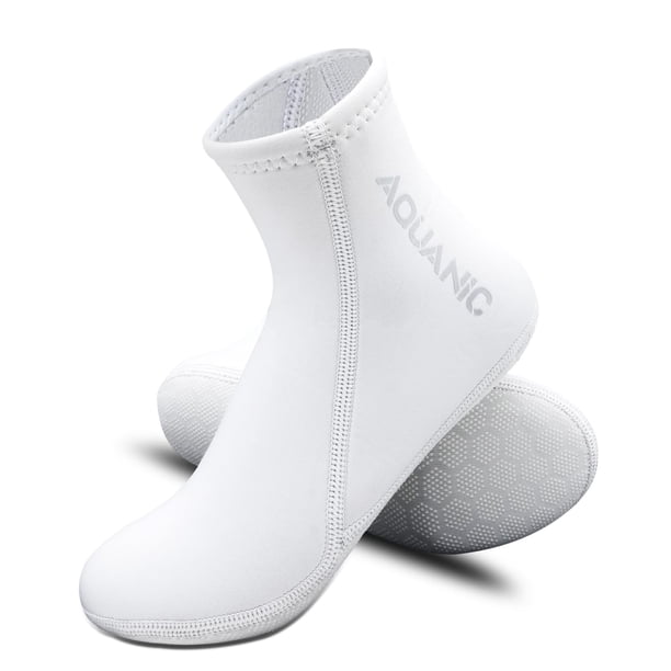 Calcetines acuáticos Socks nitescuba de neopreno de 2,5 mm, talla XL, blancos