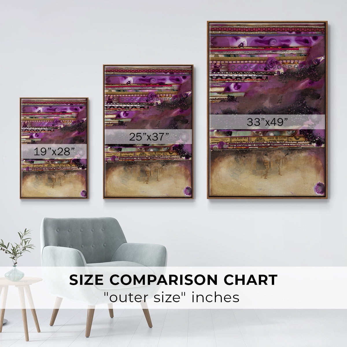 Fuschia on Fire Framed Premium Gallery Wrapped Canvas - Ready to Hang - 27 x 41 - Walnut Floating Frame