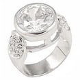 thumbnail image 1 of Rhodium Brass Ring with AAA Grade CZ, Clear - Size 7, 1 of 1