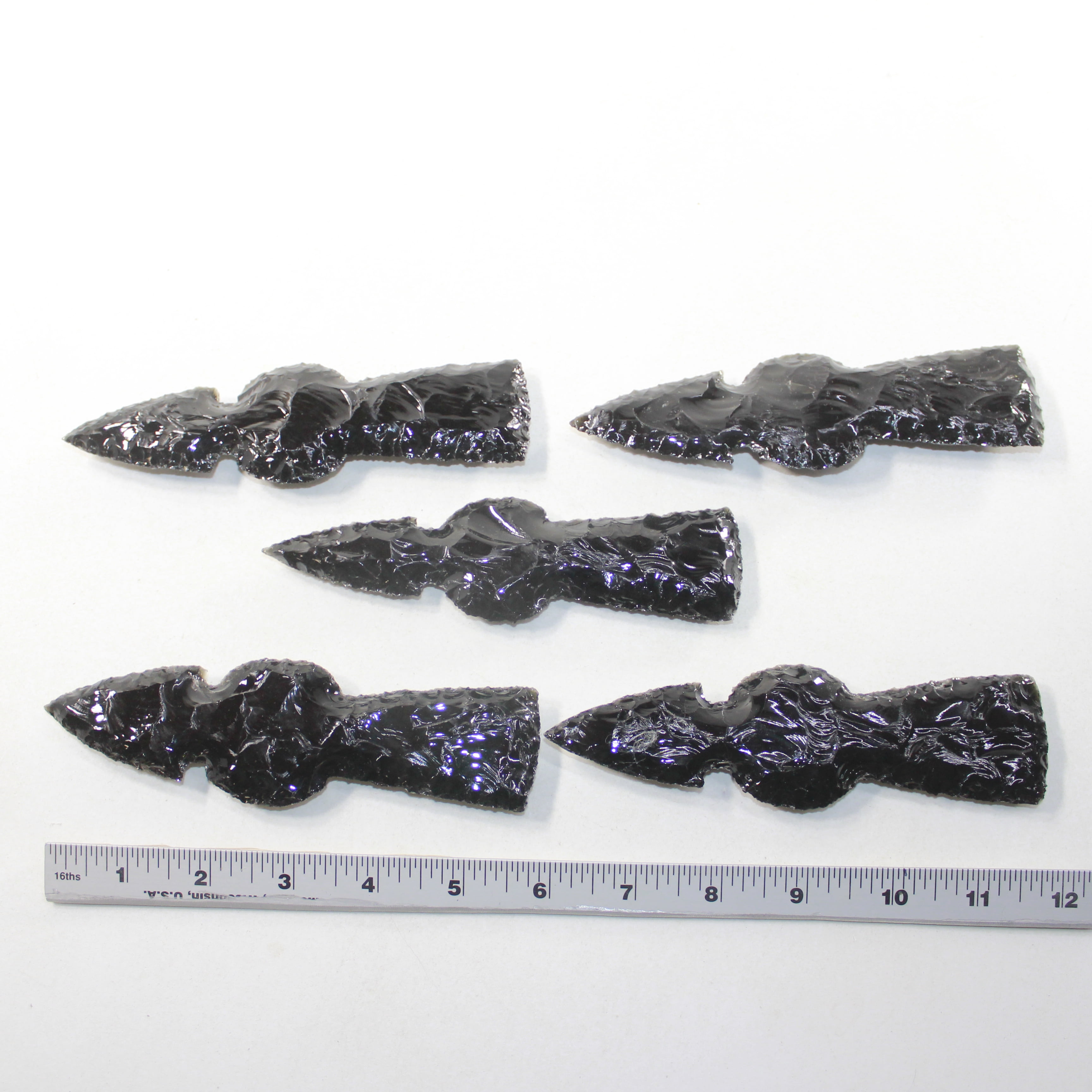5 Obsidian Ornamental Tomahawk Heads #8125  Ax Axe Hatchet