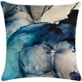 thumbnail image 5 of Conjunto de 4 fundas de almohada al aire libre, funda de cojín de jardín azul impermeable para patio, paquete de 4 fundas de almohada de 18x18 pulgadas Afortunado Sencillez, 5 of 5