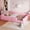 Pink, variant on Twin Size Upholstered Platform Bed with Charging Station and Guardrail, Soft Padded Frame with USB/Type-C Ports for Bedroom, Sturdy Support, Easy Assembly, Pink