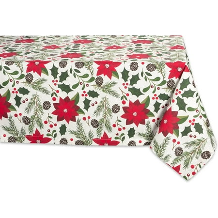 DII 100% Cotton, Machine Washable, Dinner and Holiday Tablecloth - 52x52' Seats 4 to 6 People, Woodland Christmas,CAMZ38051