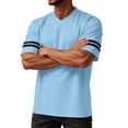 thumbnail image 4 of Domuza Football Jerseys for Men Replica Plain Workout Sport Game Shirts Casual Outwear Light Blue L, 4 of 5