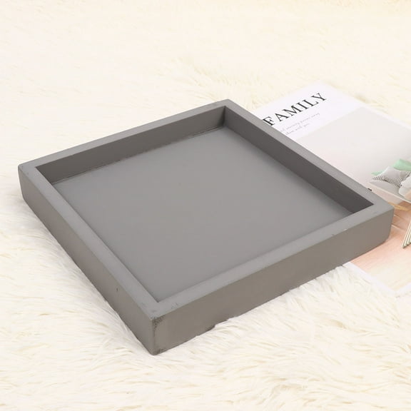 FESTFENDS 1Pcs Grey Plastic Square Saucer for with Heavy Bearing and Anti-slip Function 8.9x8.9x1.4in