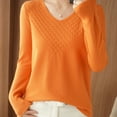 thumbnail image 5 of Sevevn Sweaters for Women Women's Fashion Casual V Neck Solid Color Loose Base Knitted Sweater Top Gift for Adults, 5 of 5