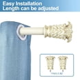 thumbnail image 3 of Urbanest Adjustable Single Curtain Rod Set Gilded Chilton Finials – 1 - Inch Diameter, With French White Rod, 48–84 Inches, 3 of 7