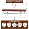 thumbnail image 3 of BagDream Wooden Pants Hangers with Clips, 14 Inch Wood Skirt Hangers Trousers Bottom Hangers for Jeans, Slacks, Shorts, 20 Pack, Walnut, 3 of 7